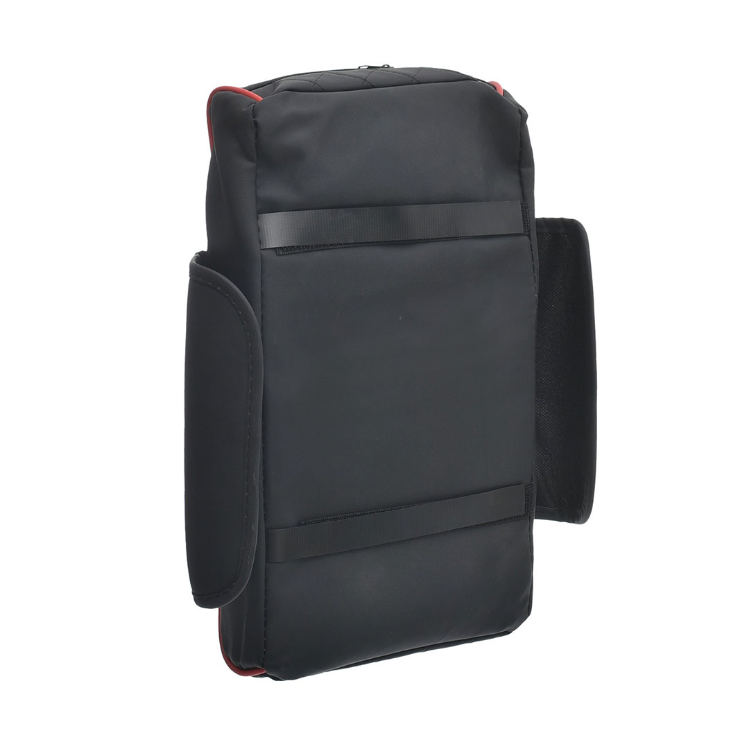 غطاء متعدد الوظائف لوحدة التحكم المركزية للسيارة مع وسادة مريحة - وحامل أكواب علبة مناديل - وجيوب جانبية لدعم مسند الذراع - أسود وأحمر