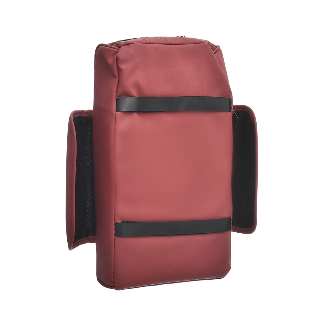 غطاء متعدد الوظائف لوحدة التحكم المركزية للسيارة مع وسادة مريحة - وحامل أكواب - وعلبة مناديل - وجيوب جانبية لدعم مسند الذراع - أحمر