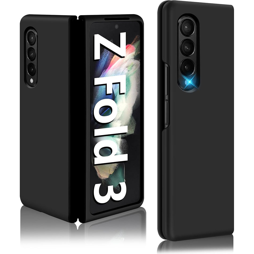 جراب من السيليكون لموبايل سامسونج جالاكسي 5G - Z Fold 3 - أسود