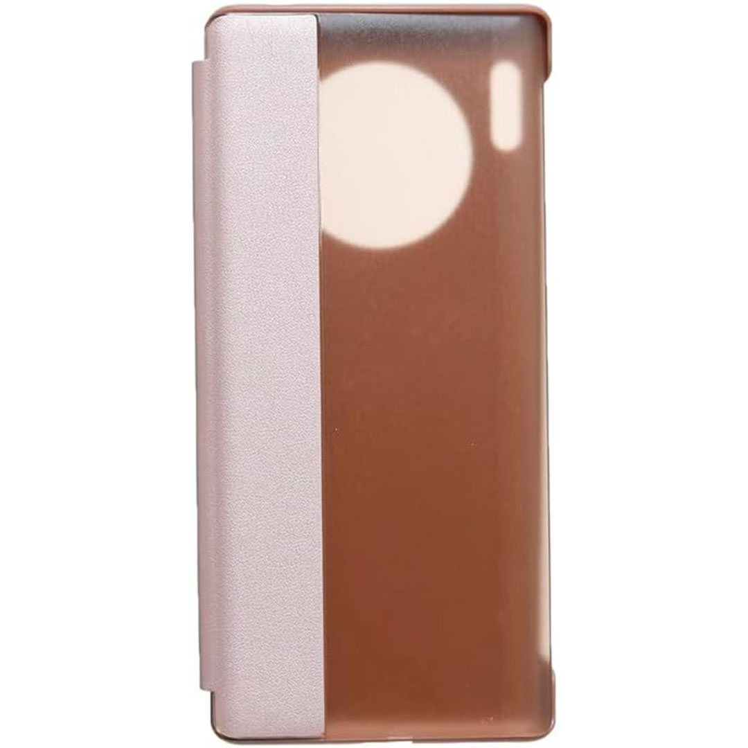 جراب جلد بغطاء قابل للطي لموبايل هواوي ميت 30 برو - وردي