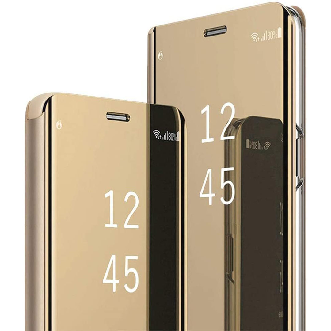 جراب بغطاء قابل للطي لموبايل شاومي ريدمي نوت 9 - ذهبي