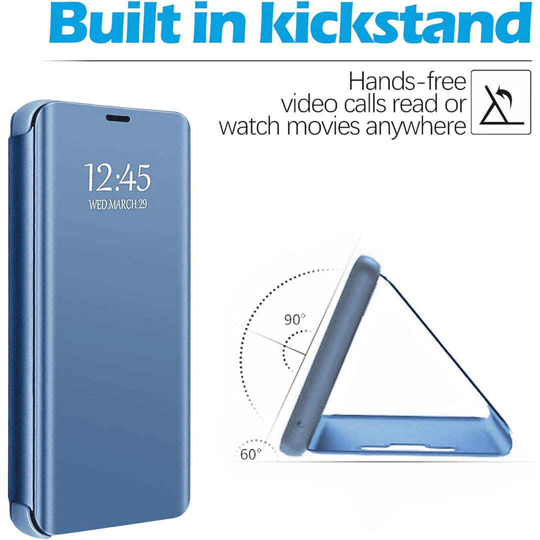 جراب حماية بغطاء قابل للطي لموبايل سامسونج جالاكسي S23 اف اي - أزرق