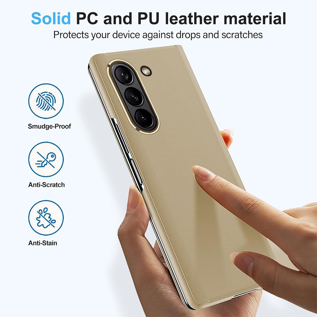 جراب بغطاء قابل للطي لموبايل جالاكسي Z فولد 5 - ذهبي