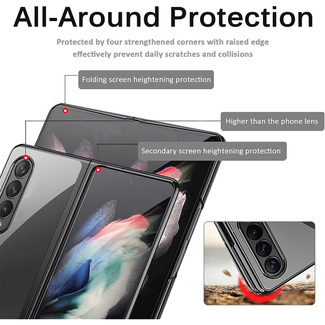 جراب حماية صلب لسامسونج جالاكسي Z فولد 3 5G - شفاف