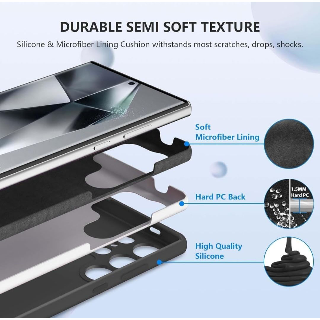 جراب سيليكون لسامسونج جالاكسي S24 الترا - أسود
