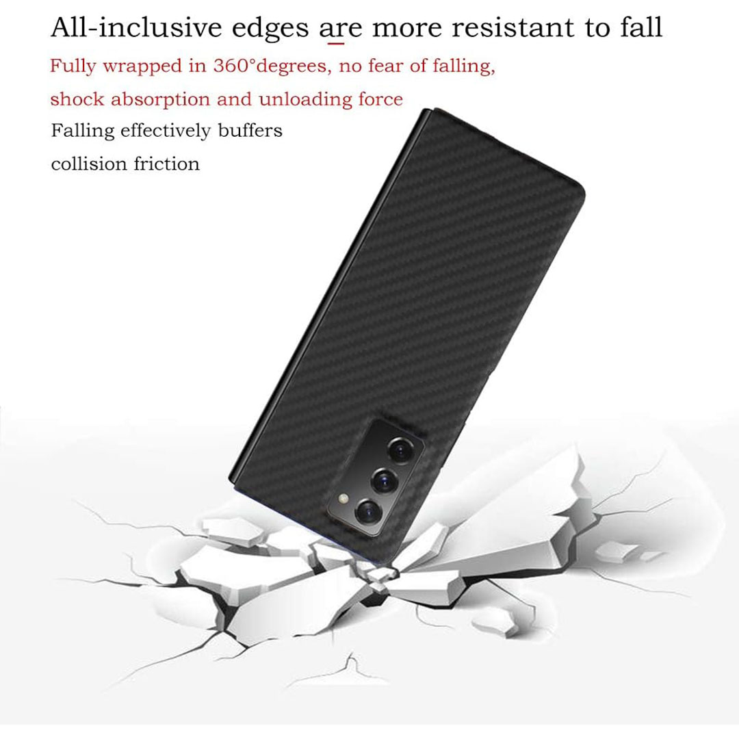 جراب بغطاء قابل للطي لموبايل سامسونج جالاكسي Z فولد 2 /Z فولد 2 5G - أسود