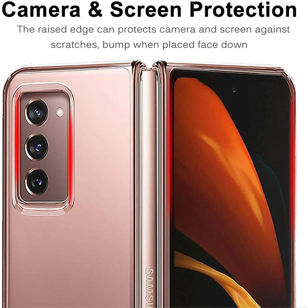 جراب حماية صلب لسامسونج جالاكسي Z فولد 2 - شفاف