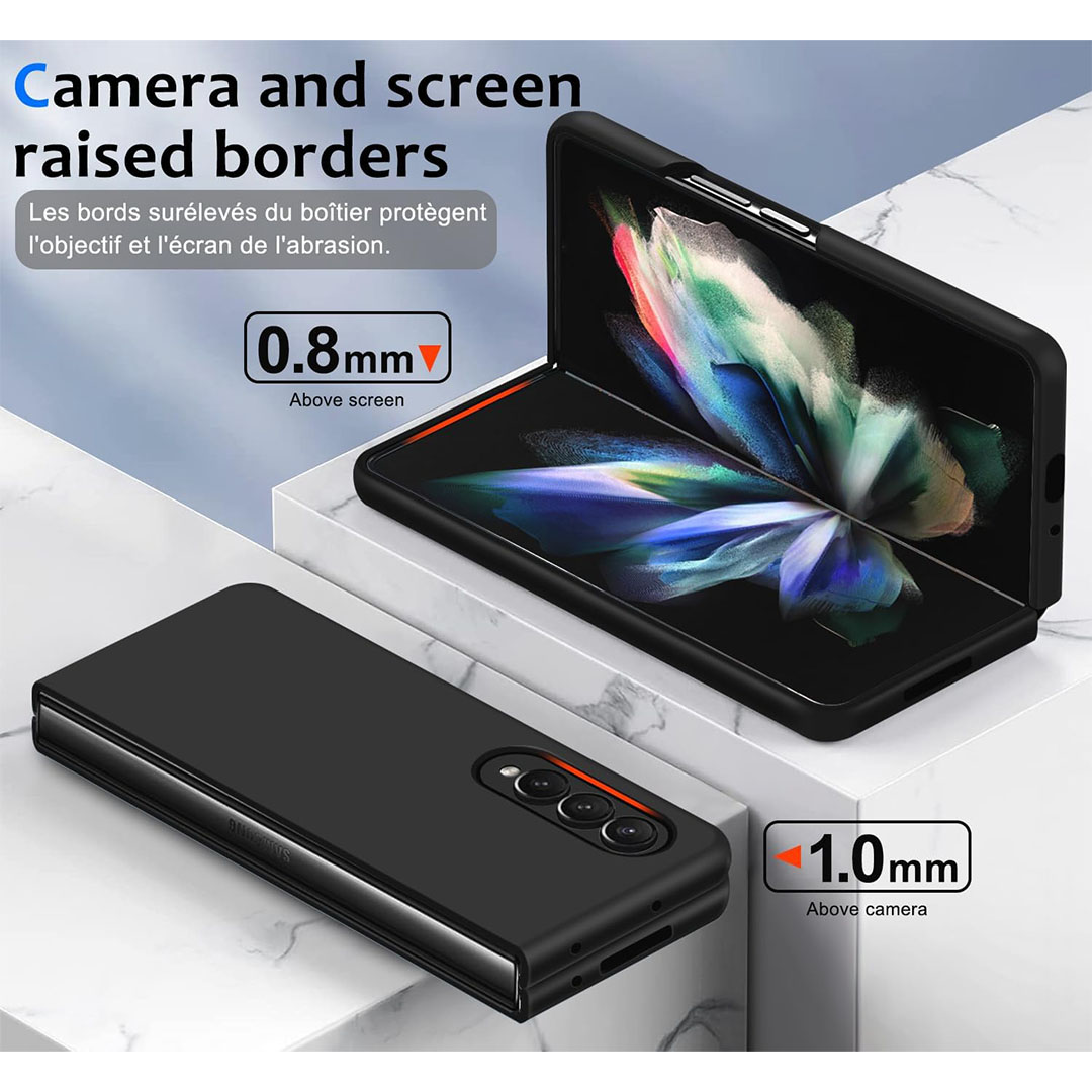 جراب من السيليكون لموبايل سامسونج جالاكسي 5G - Z Fold 3 - أسود