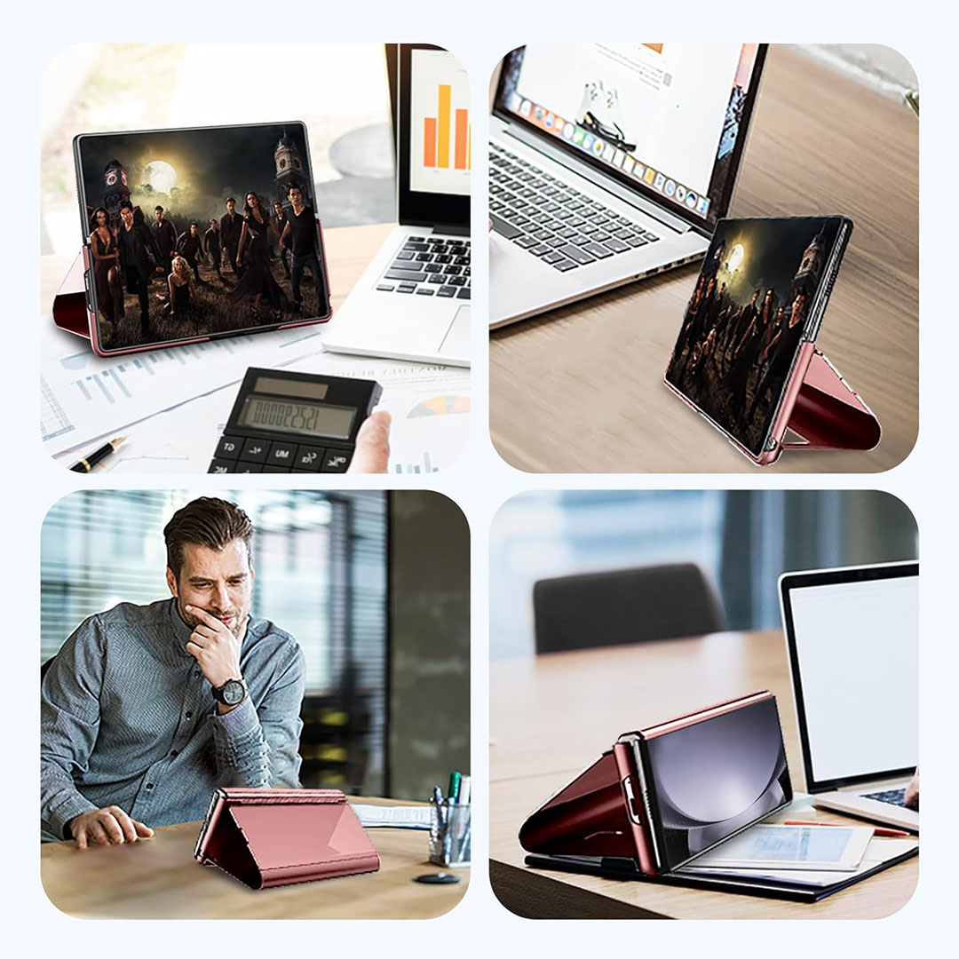 جراب لهاتف سامسونج Z فولد 5 - ذهبي/وردي