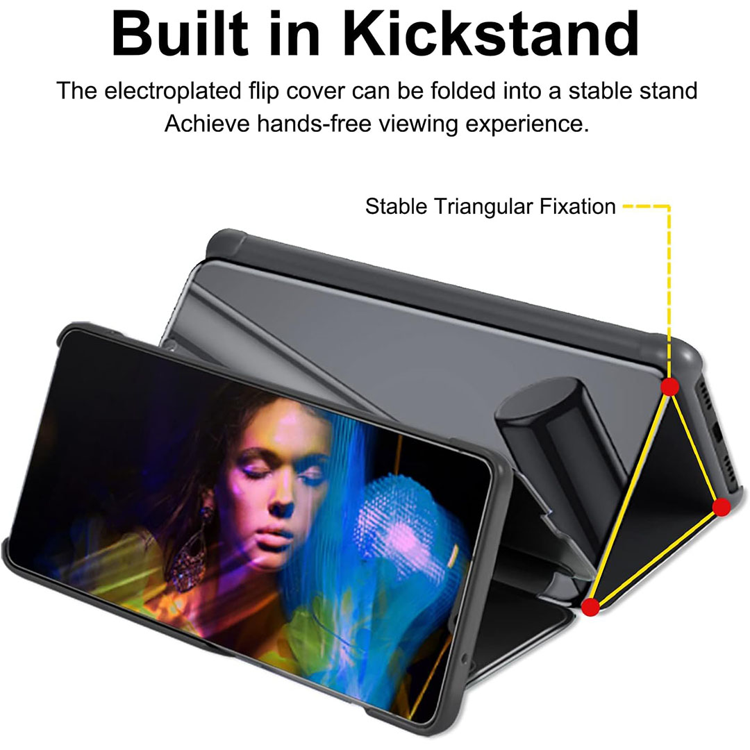 جراب حماية بغطاء قابل للطي لموبايل شاومي ريدمي نوت 12 برو - أسود