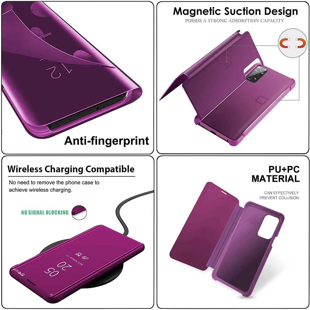 جراب بغطاء قابل للطي لموبايل شاومي ريدمي نوت 11 برو 5G - فوشيا