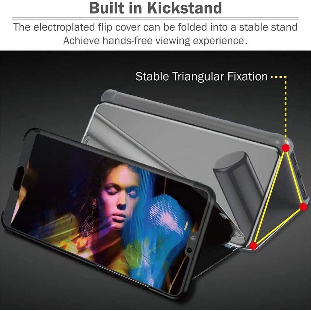 جراب بغطاء قابل للطي لموبايل هونر 50 لايت - أسود