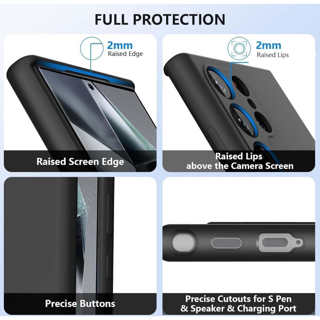 جراب سيليكون لسامسونج جالاكسي S24 الترا - أسود