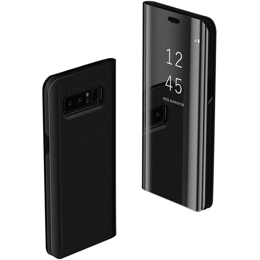 جراب عاكس بغطاء قابل للطي لموبايل سامسونج جالاكسي S7 ايدج - أسود