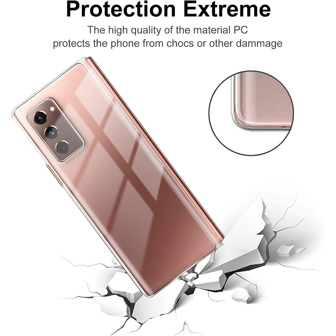 جراب حماية صلب لسامسونج جالاكسي Z فولد 2 - شفاف