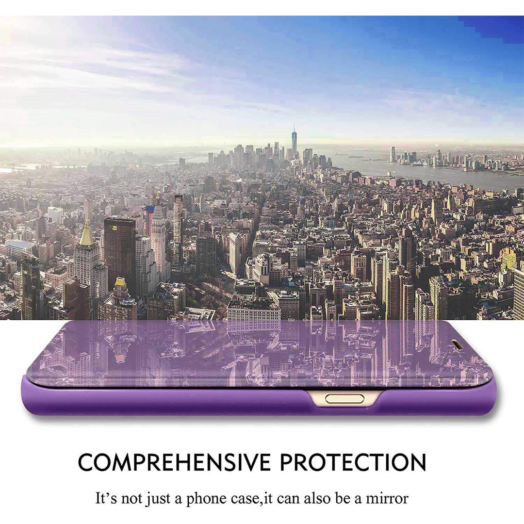 جراب حماية بغطاء بغطاء قابل للطي لموبايل هواوي هونر X8b - بنفسجي