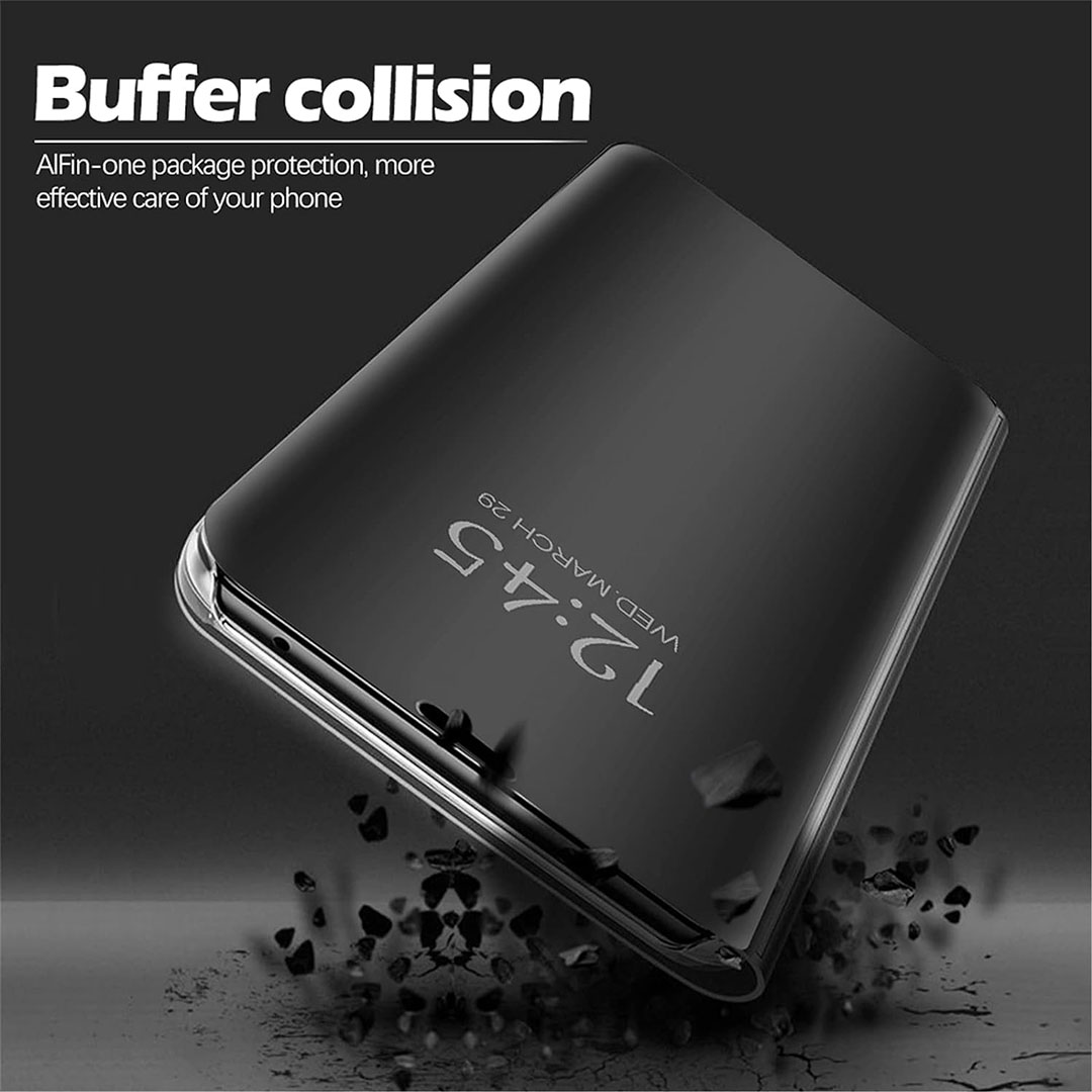 جراب حماية بغطاء قابل للطي لموبايل شاومي ريدمي نوت 12 برو - أسود