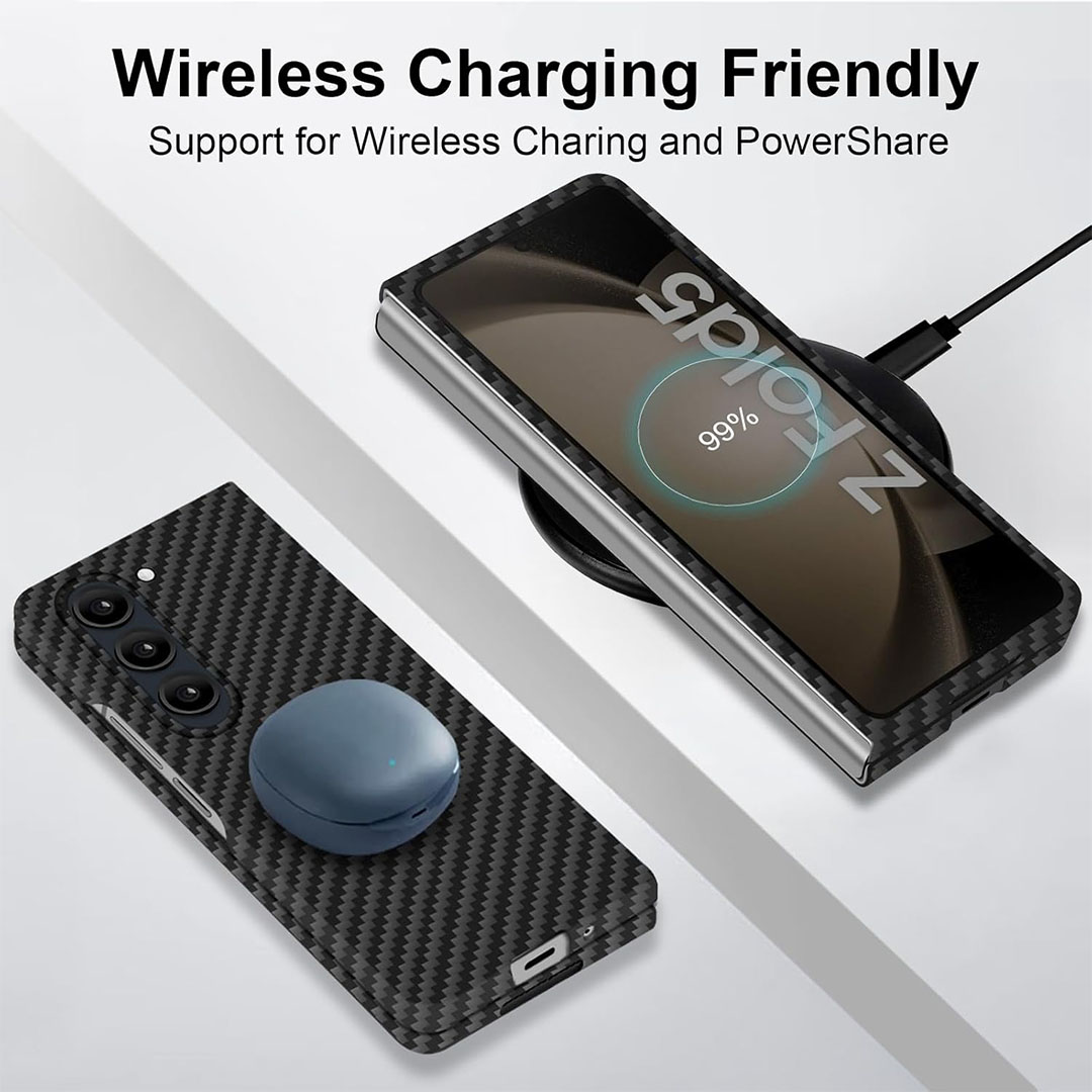 جراب رفيع من الكربون لسامسونج جالاكسي Z فولد 5 - أسود