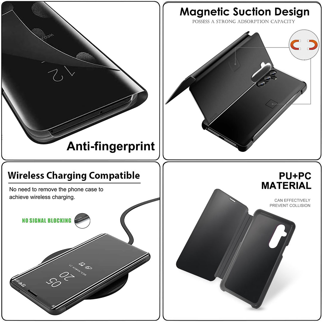 جراب جلد لموبايل سامسونج جالاكسي A25 - أسود