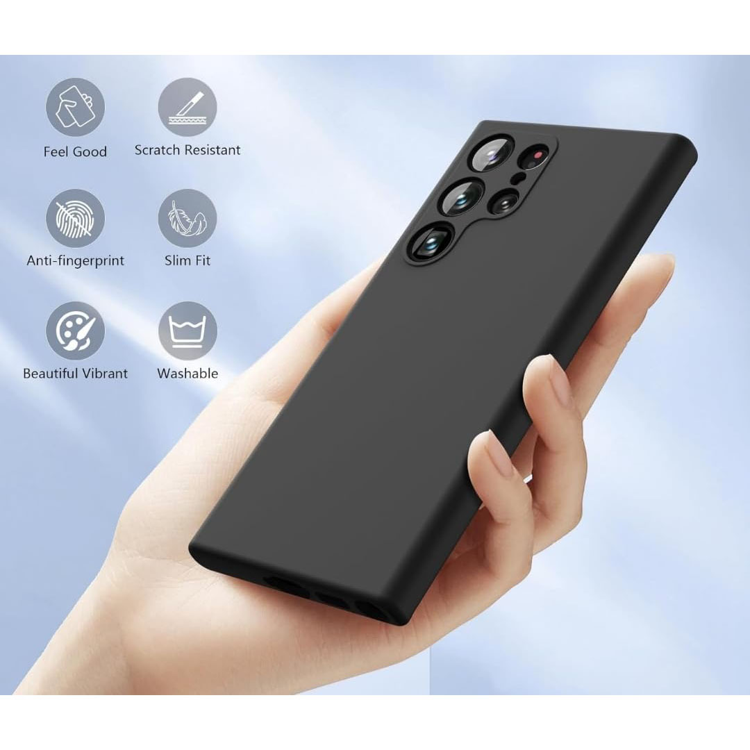 جراب سيليكون لسامسونج جالاكسي S24 الترا - أسود