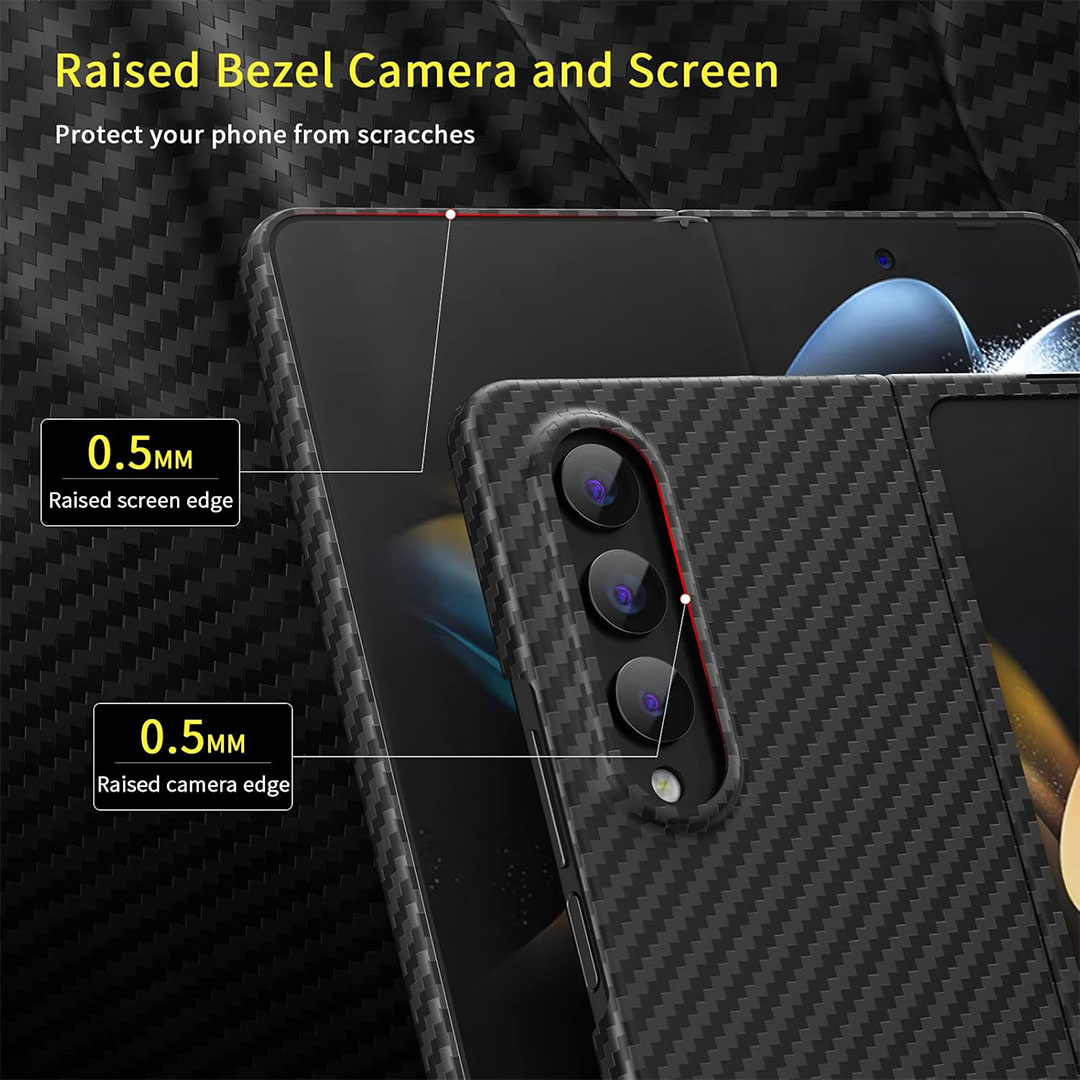 جراب رفيع من الكربون لسامسونج جالاكسي زد فولد 4 5G - أسود