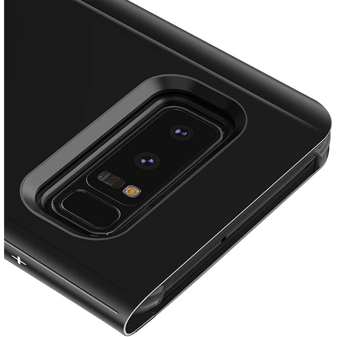 جراب عاكس بغطاء قابل للطي لموبايل سامسونج جالاكسي S7 ايدج - أسود