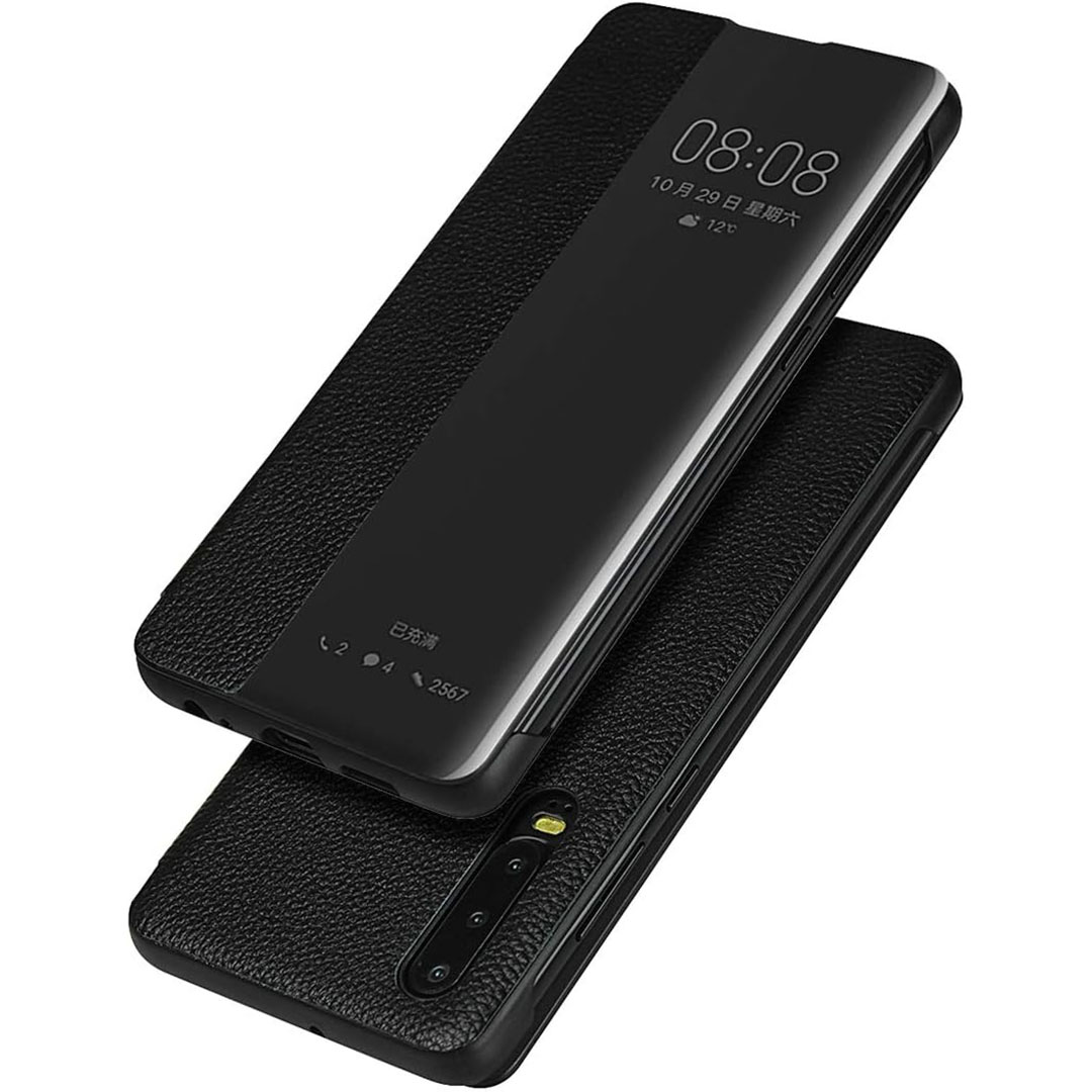 جراب من الجلد لموبايل هواوي P30 - أسود