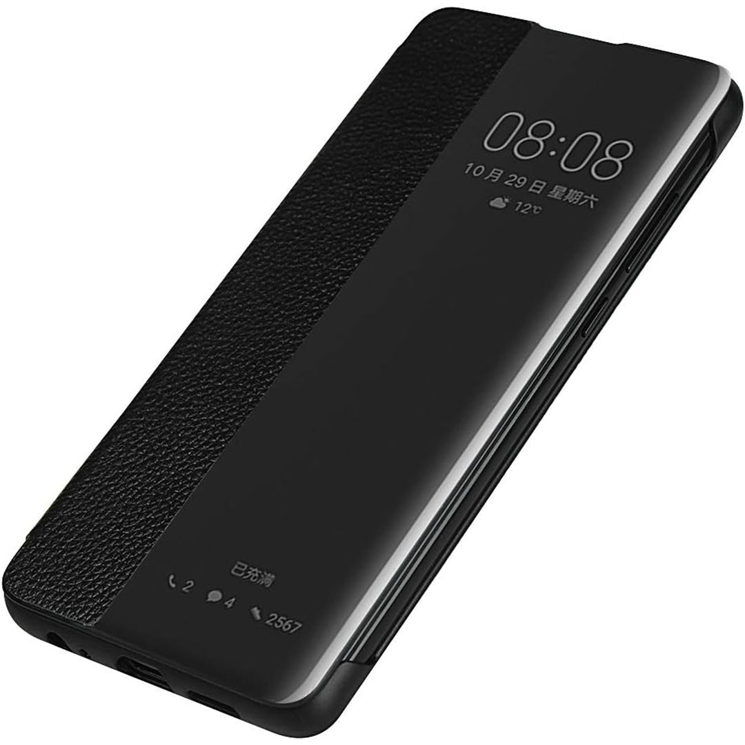 جراب من الجلد لموبايل هواوي P30 - أسود