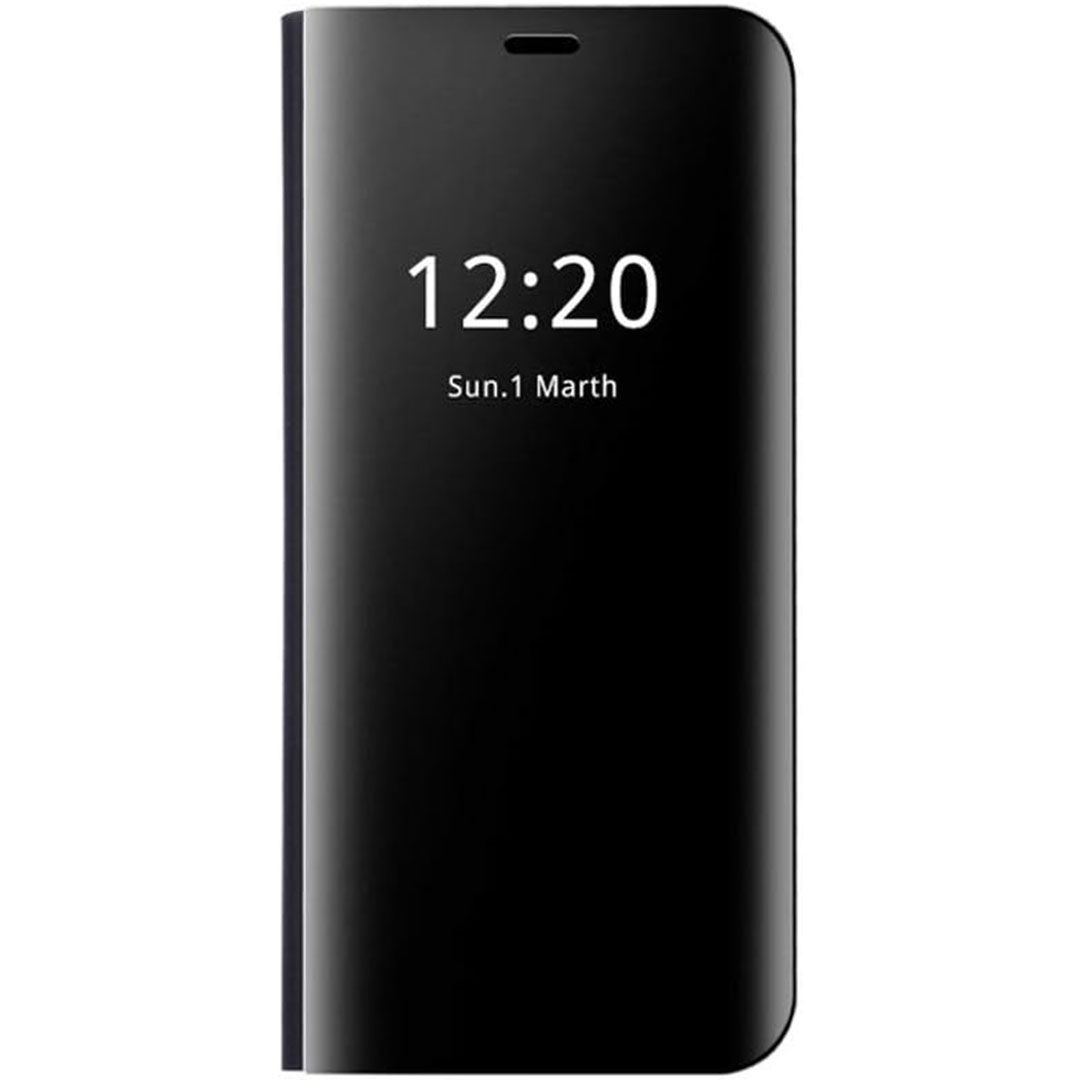 جراب عاكس بغطاء قابل للطي لموبايل سامسونج جالاكسي S7 ايدج - أسود