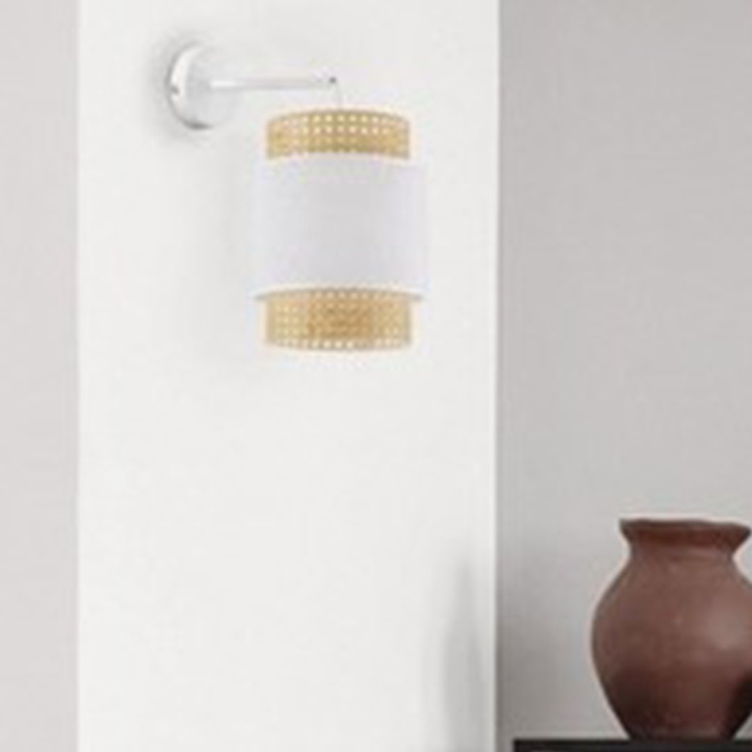 أبليك حائط مودرن - أبيض/بيچ