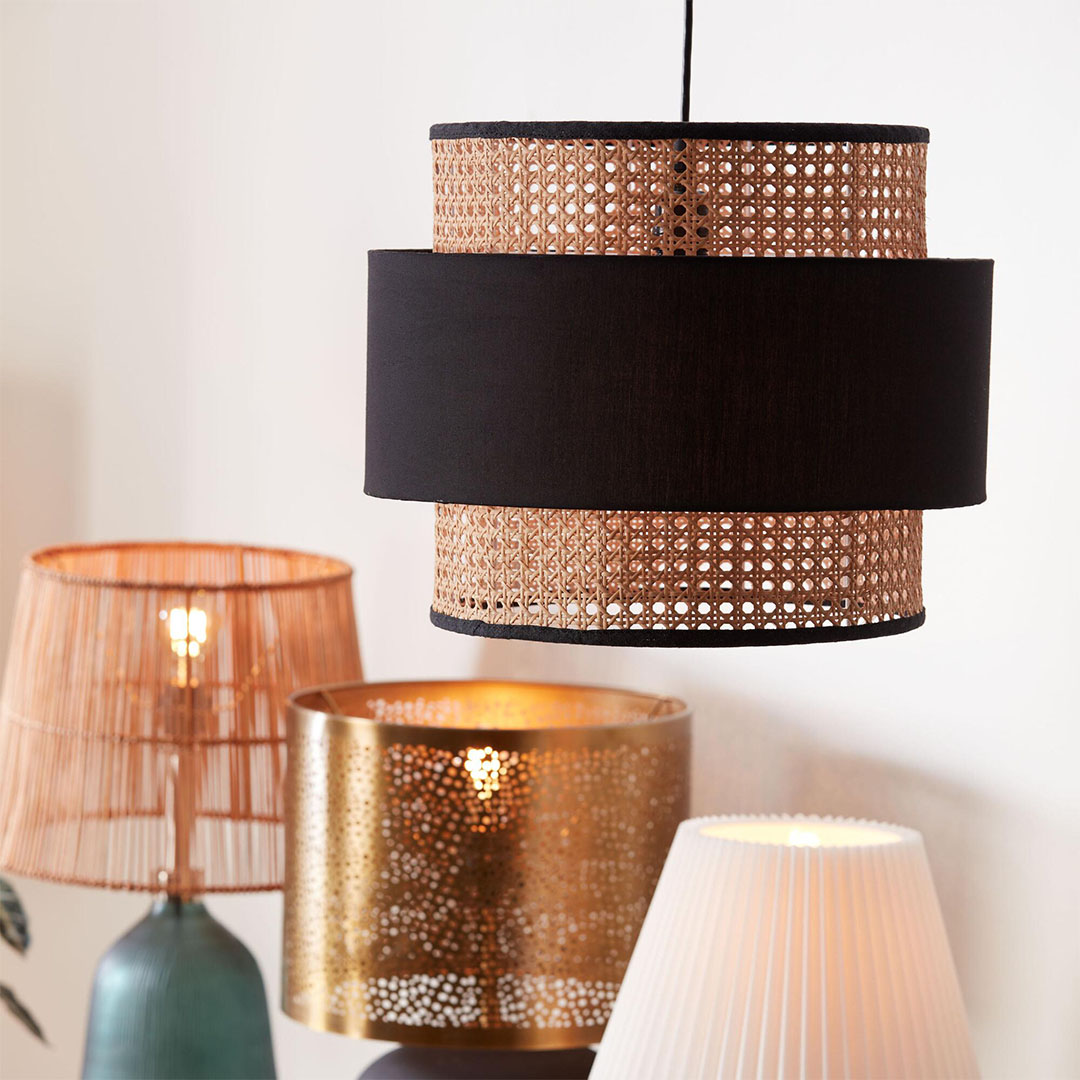 نجفة سقف مودرن - بيج/أسود