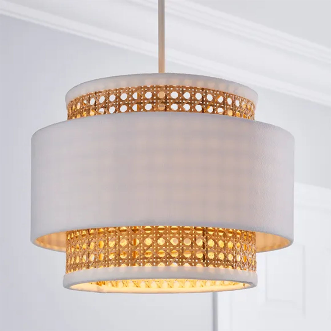 نجفة سقف مودرن - 4 لمبه - بيج/أبيض