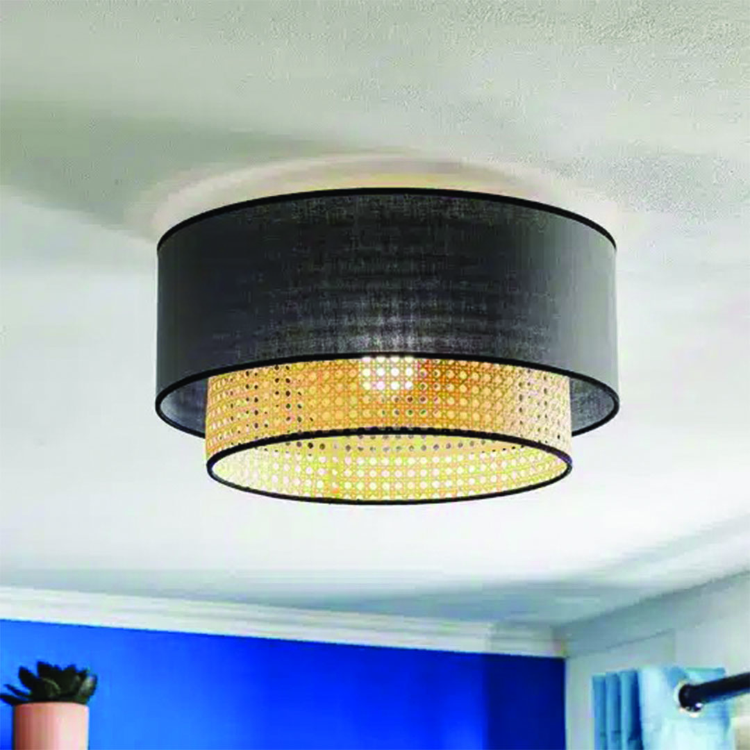 نجفة للسقف مودرن - أسود/بيج