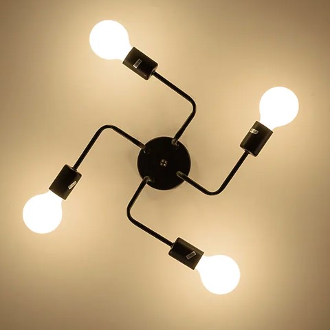 نجفة بسيطة ملتوية رباعية - أسود