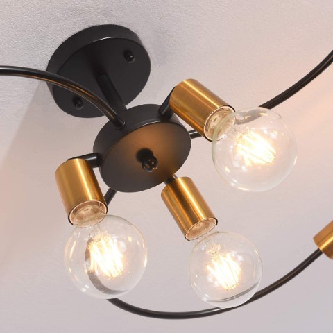 نجفة دائرية سداسية - أسود