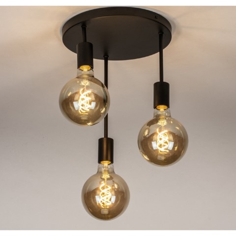 نجفة بسيطة ثلاثية - أسود