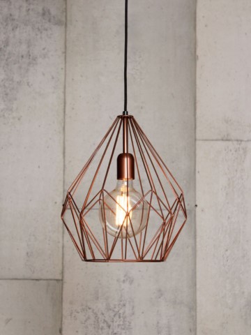 وحدة إضاءة علي شكل جوهرة حجم كبير - روز جولد