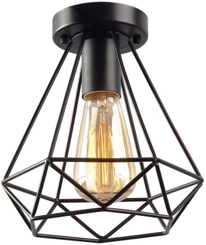 وحدة إضاءة سقف شكل جوهرة - أسود