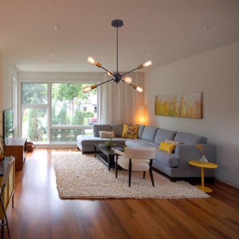 نجفة عنكبوتية سداسية - أسود/ذهبي