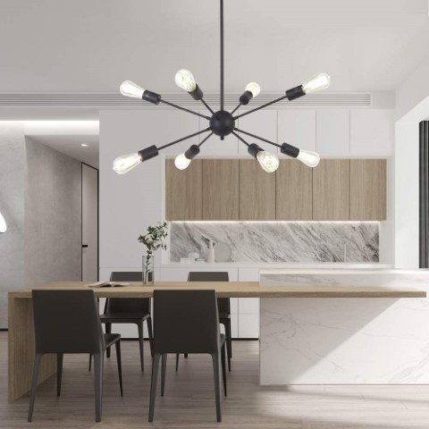 نجفة عنكبوتية ثمانية - أسود