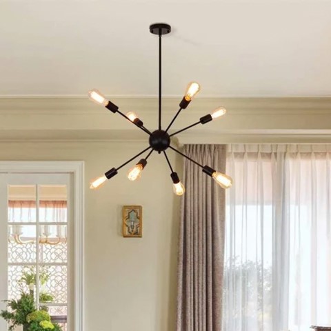 نجفة عنكبوتية ثمانية - أسود