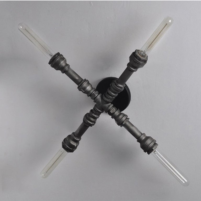 مصباح حائط على شكل حرف X - أسود