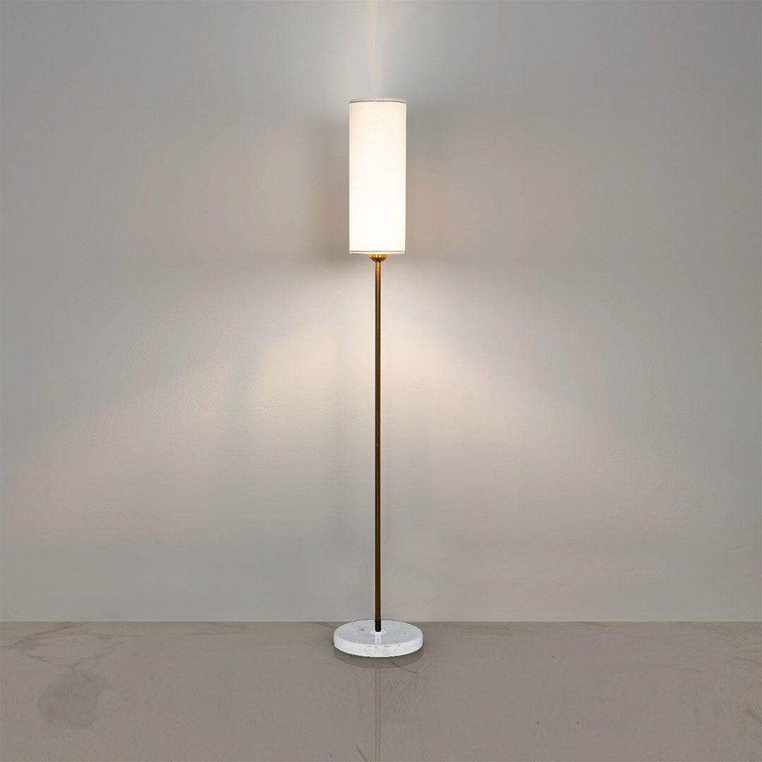 لمبادير ذهبي قاعدة رخام - بيج