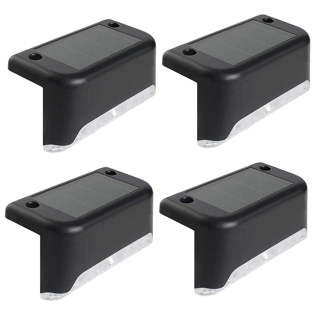 مصابيح سلم تعمل بالطاقة الشمسية - 4 قطع - أسود