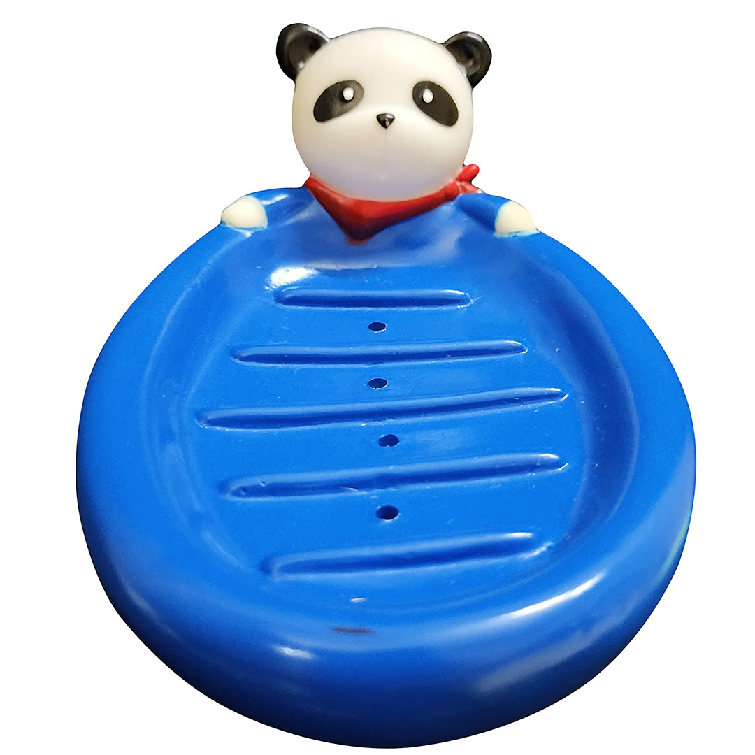 حافظة صابون بلاستيك شكل باندا - أزرق