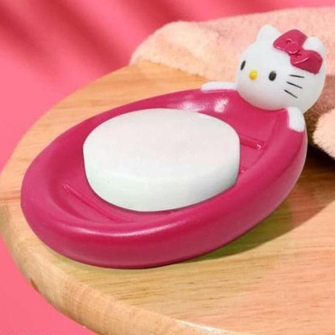 حافظة صابون بلاستيك شكل كيتي - بينك