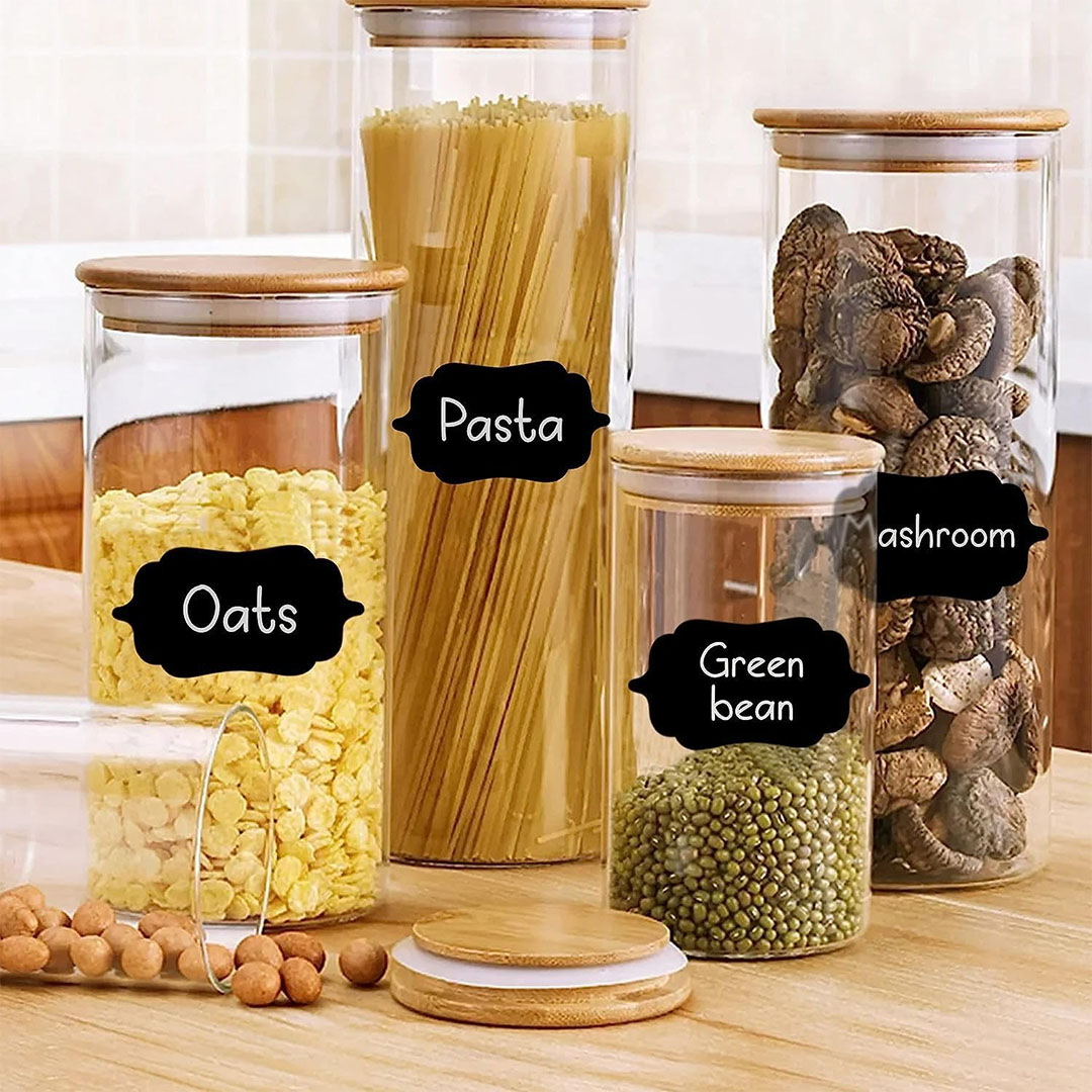 ستيكر توابل مع قلم - 60 قطعه - أسود