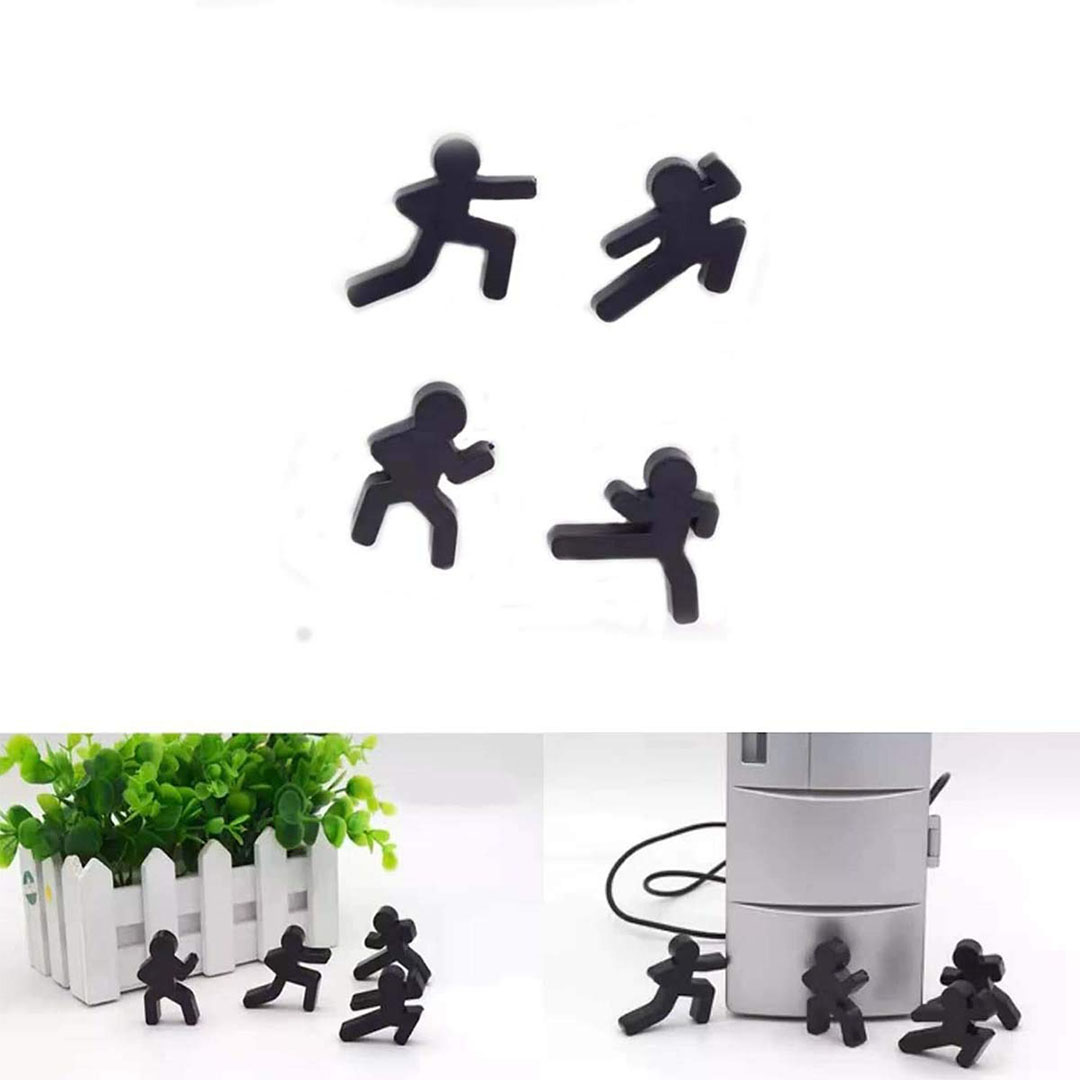 ملصق ثلاجة مغناطيسي شكل نينجا - 4 قطع - أسود