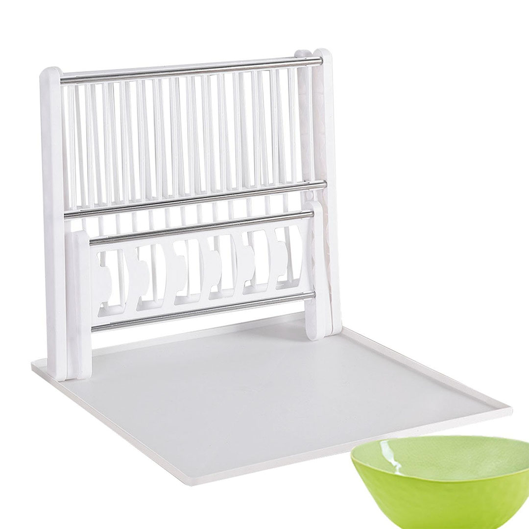 مطبقية بلاستيك لتجفيف الاطباق - أبيض