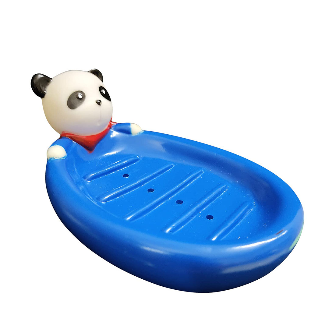 حافظة صابون بلاستيك شكل باندا - أزرق